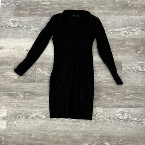 Black Zara Longsleeve Polo Dress